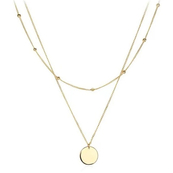 Gold tone coin layered necklace - Picture 4 of 4